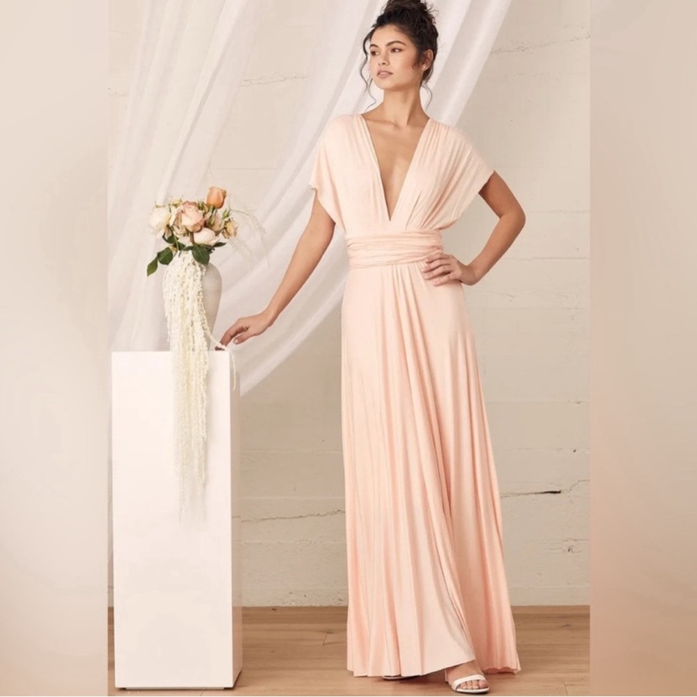NWT Lulus - Tricks of the Trade Blush Pink Maxi Dress - Size Small